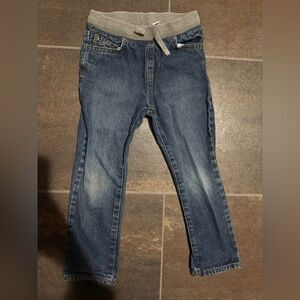 The Children's Place Blue Denim Jogger Jeans with Gray Waistband